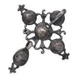 Antique Silver and Old Cut Paste Cross Pendant