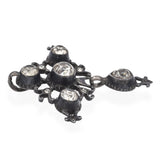 Antique Silver and Old Cut Paste Cross Pendant