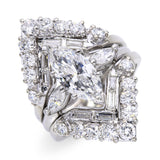 Vintage 14k White Gold and Platinum 3.07tcw Engagement Ring