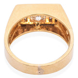 Vintage 18k Yellow Gold Diamond Signet Ring