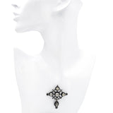 Antique Silver and Old Cut Paste Cross Pendant