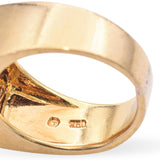 Vintage 18k Yellow Gold Diamond Signet Ring