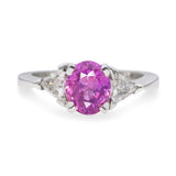 Platinum Certified 1.80ct Hot Pink Sapphire and Diamond Ring
