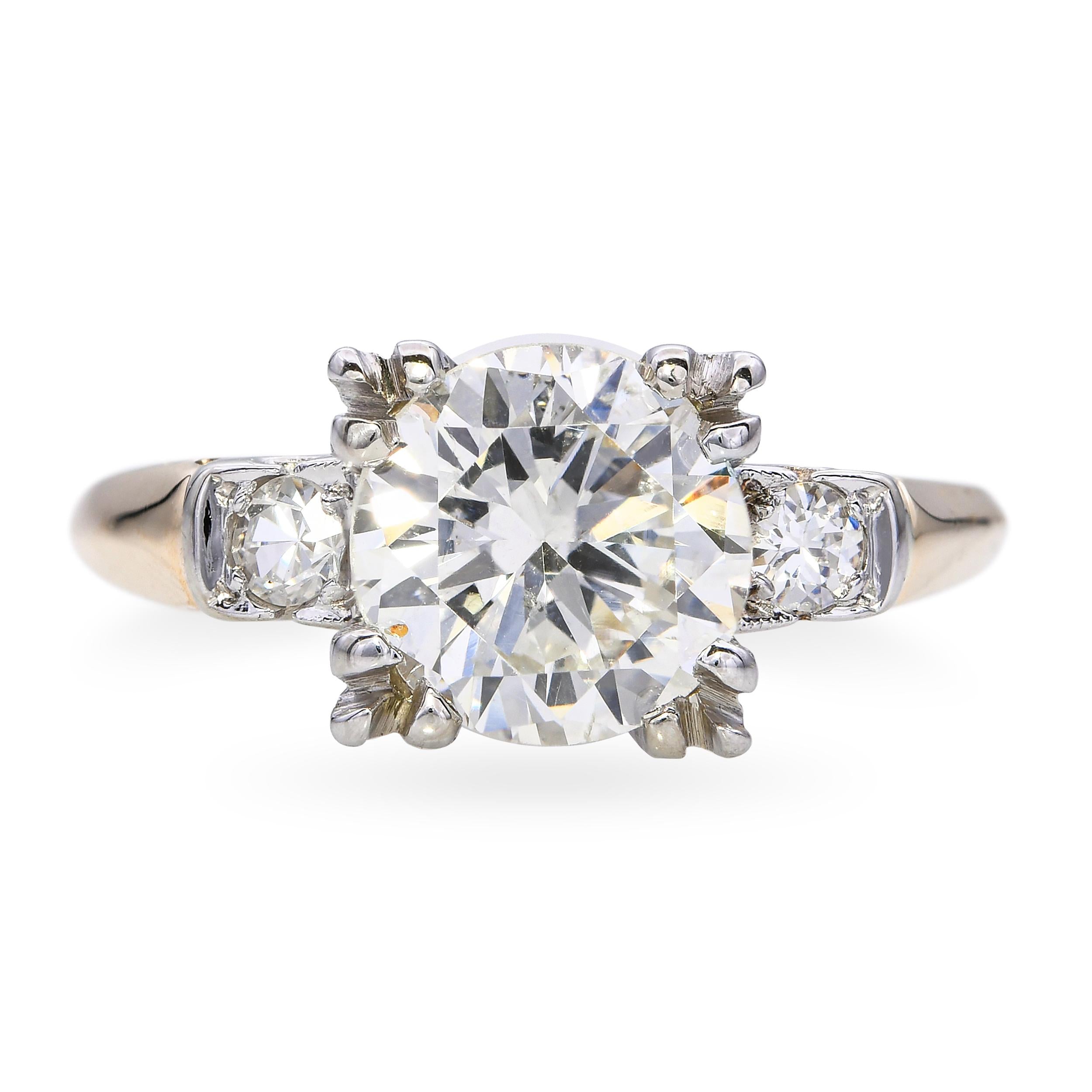 Vintage Two Tone 14k White and Yellow Gold 1.51tcw I Si2 Diamond Ring