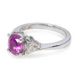 Platinum Certified 1.80ct Hot Pink Sapphire and Diamond Ring