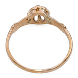 Antique 14k Yellow Gold 0.21ct Belcher Set Old Euro Diamond Engagement Ring