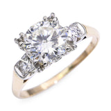 Vintage Two Tone 14k White and Yellow Gold 1.51tcw I Si2 Diamond Ring