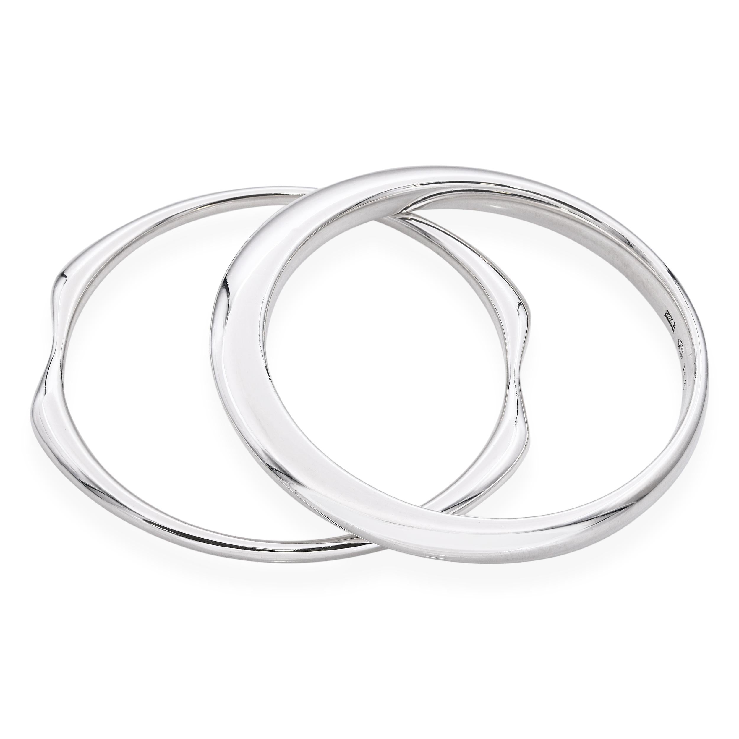 Vintage George Jensen Sterling Silver Bangle Bracelet Set