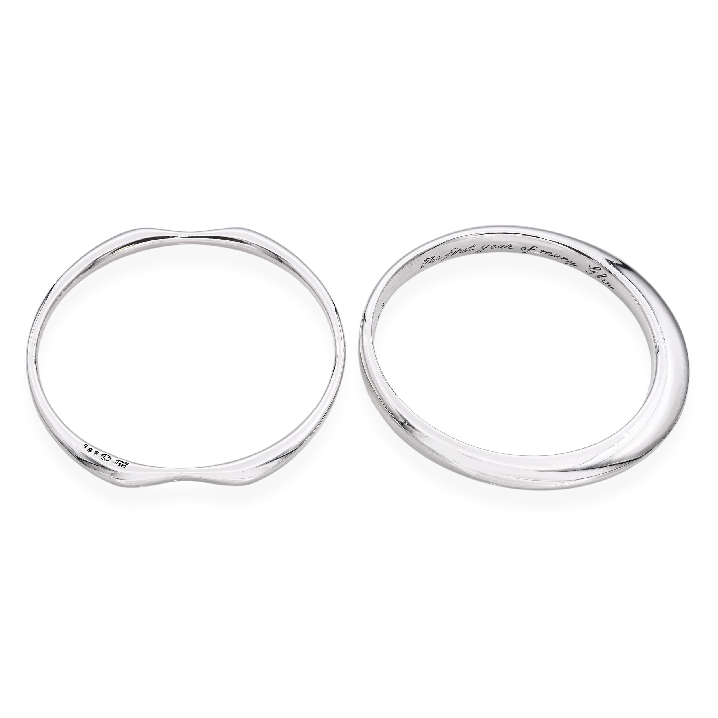 Vintage George Jensen Sterling Silver Bangle Bracelet Set