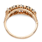 Vintage 14k Yellow Gold Diamond and Opal 5-Stone Ring