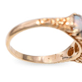 Vintage 14k Yellow Gold Diamond and Opal 5-Stone Ring