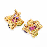 Bellari 18k Yellow Gold Multi-Gemstone and Diamond Earrings