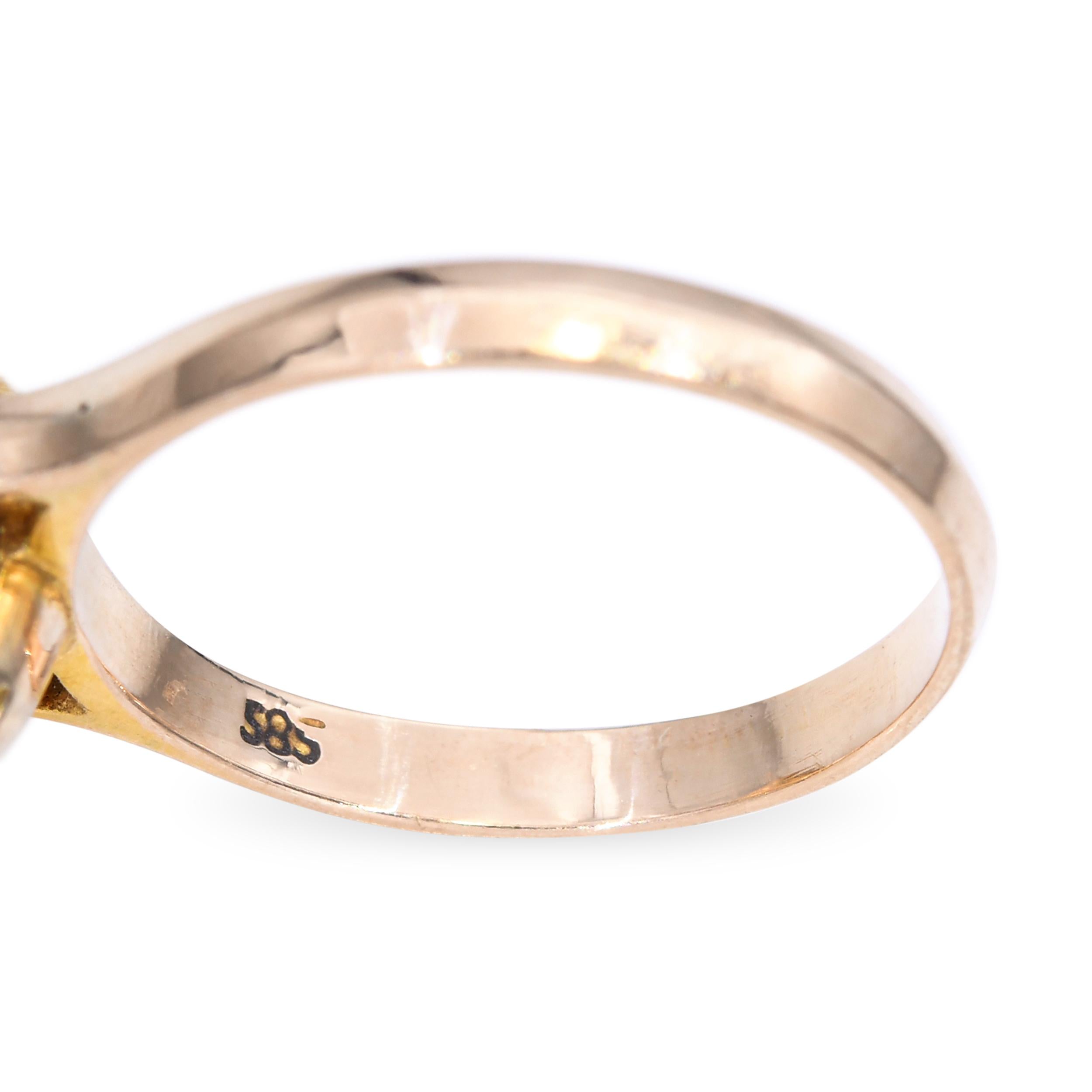 Vintage 14k Yellow Gold Crystal Opal Ring