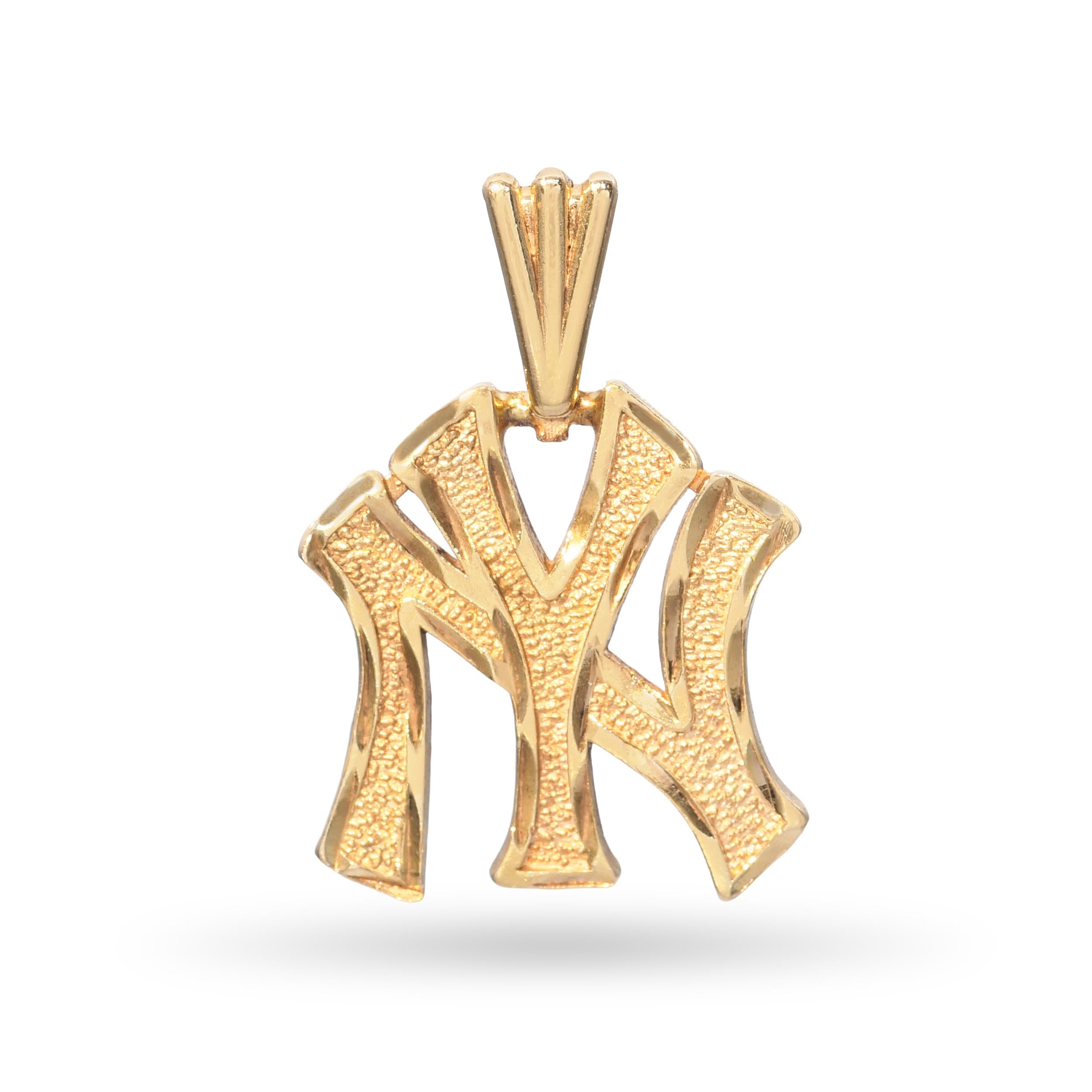 Michael Anthony 14k Yellow Gold Official NY Yankees Baseball Logo Pendant