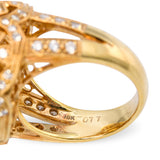 Vintage 18k Yellow Gold Maltese Cross Diamond Motif 16.4mm South Sea Pearl Ring