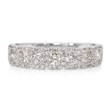 14k White Gold Diamond Half Band Pave Ring