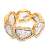 18k Yellow Gold 2.8tcw Portrait Cut Diamond Band Ring