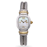 David Yurman Sterling Silver & 18k Yellow Gold MOP Cable Watch