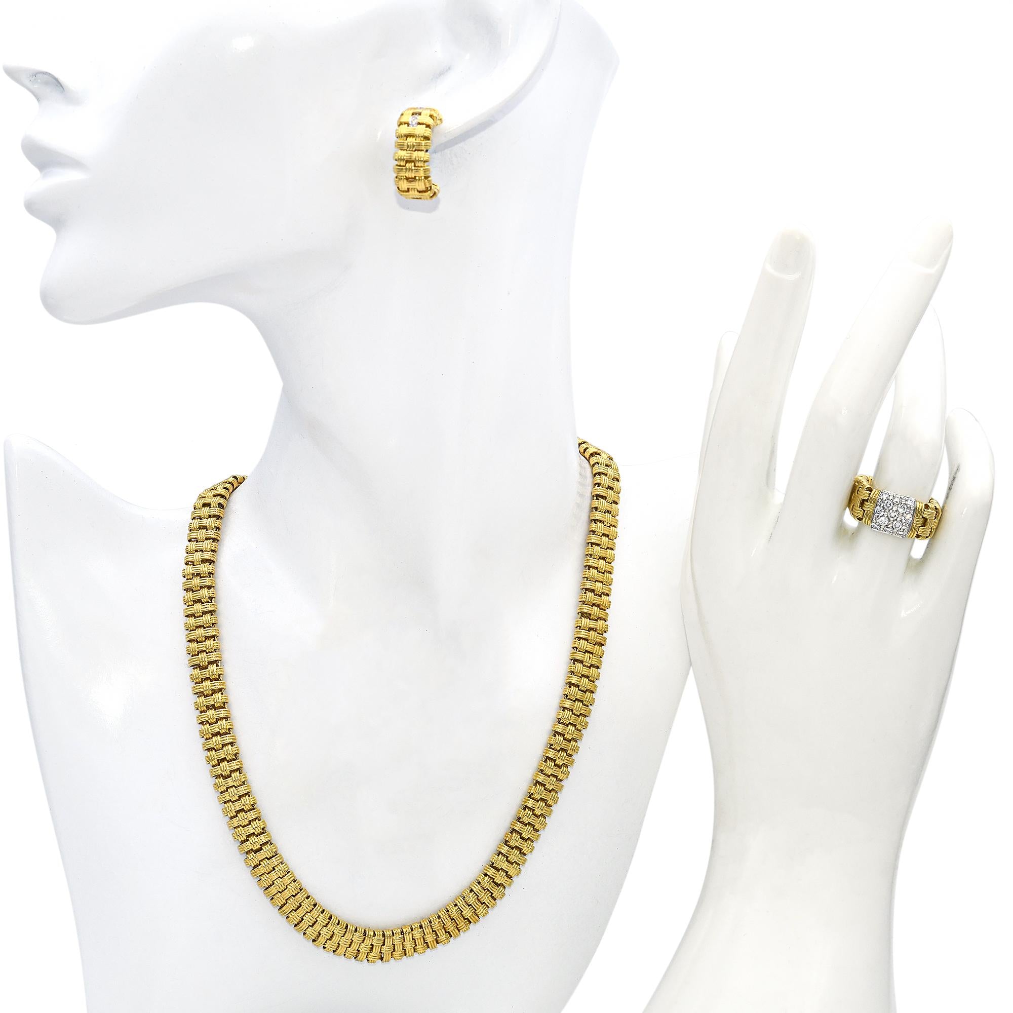 Roberto Coin 18k Yellow Gold and Diamond Jewelry Suite