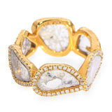 18k Yellow Gold 2.8tcw Portrait Cut Diamond Band Ring