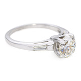 Vintage 14k White Gold 1.67tcw J Vs2 Old Euro Diamond Ring