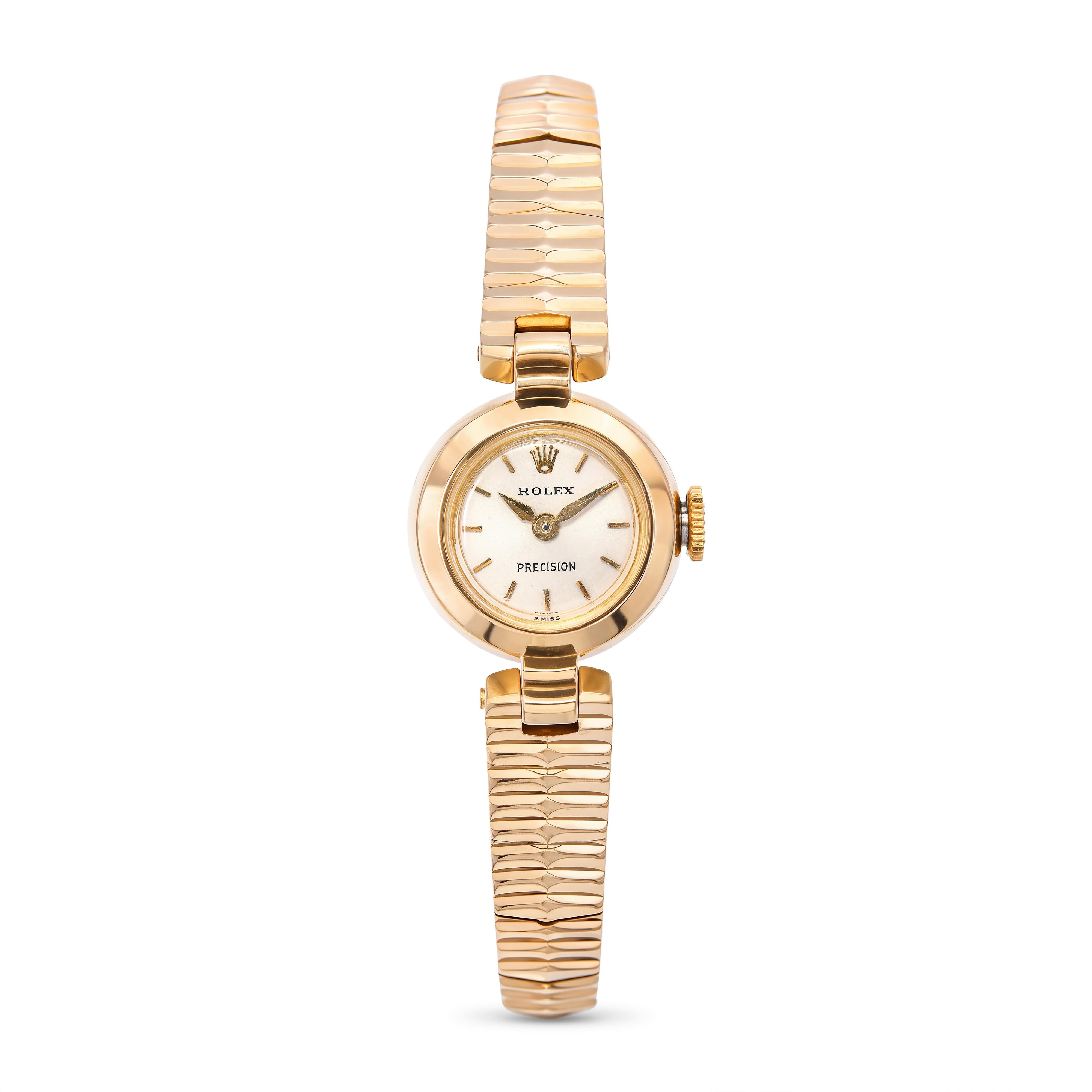 Vintage 18k Yellow Gold Rolex Precision Women's Cocktail Watch Ref. 9626