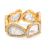 18k Yellow Gold 2.8tcw Portrait Cut Diamond Band Ring