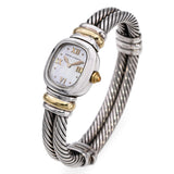 David Yurman Sterling Silver & 18k Yellow Gold MOP Cable Watch