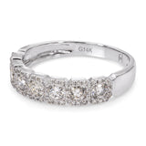 14k White Gold Diamond Half Band Pave Ring