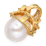 18k Yellow Gold 0.26tcw Colored Diamond and Pearl Pendant