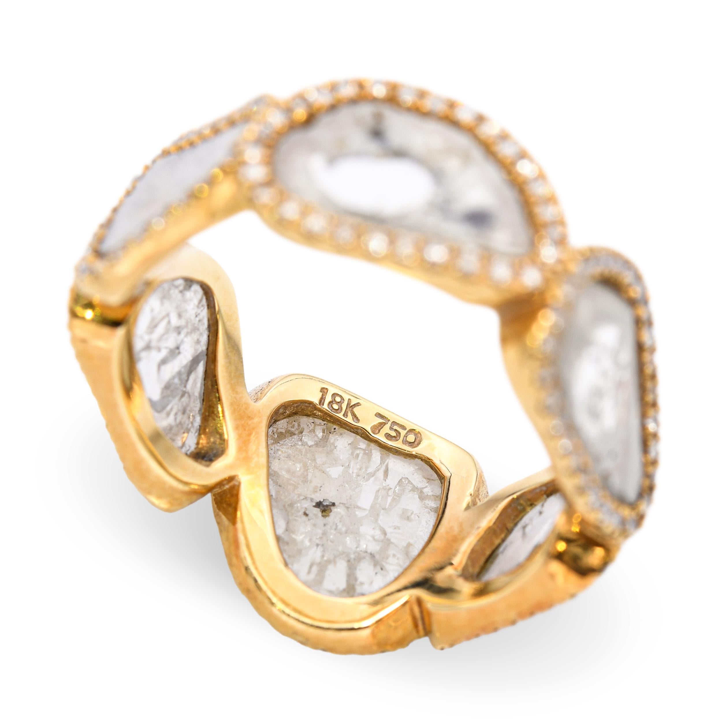 18k Yellow Gold 2.8tcw Portrait Cut Diamond Band Ring