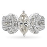 Vintage 18k White Gold 2.0tcw Marquise Diamond Ring