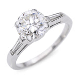 Vintage 14k White Gold 1.67tcw J Vs2 Old Euro Diamond Ring