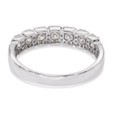 14k White Gold Diamond Half Band Pave Ring