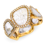 18k Yellow Gold 2.8tcw Portrait Cut Diamond Band Ring