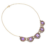 Antique Gold and Silver 15.73tcw Amethyst Decorative Necklace