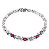 Vintage 18k White Gold 1.55tcw Ruby and Diamond Bracelet