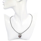 Vintage 18k White Gold Tahitian Pearl and Diamond Necklace Pendant