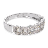 14k White Gold Diamond Half Band Pave Ring