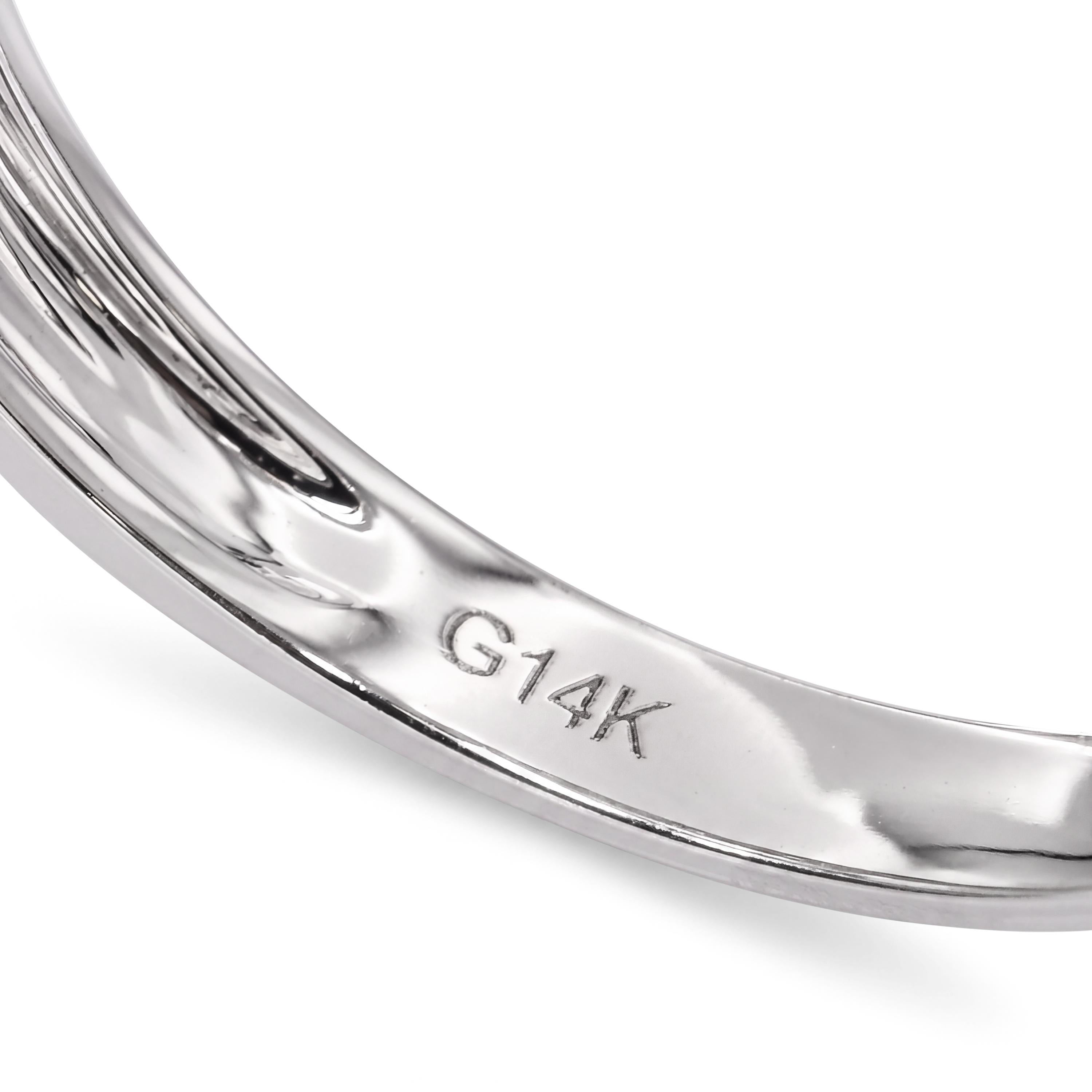 14k White Gold Diamond Half Band Pave Ring