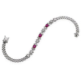 Vintage 18k White Gold 1.55tcw Ruby and Diamond Bracelet
