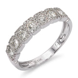 14k White Gold Diamond Half Band Pave Ring