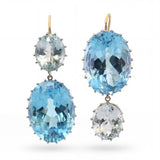 Renee Lewis 18K Yellow Gold Blue Topaz Double Drop Earrings