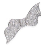 Antique Platinum 2.65tcw Old Euro Cut Diamond Bow Brooch