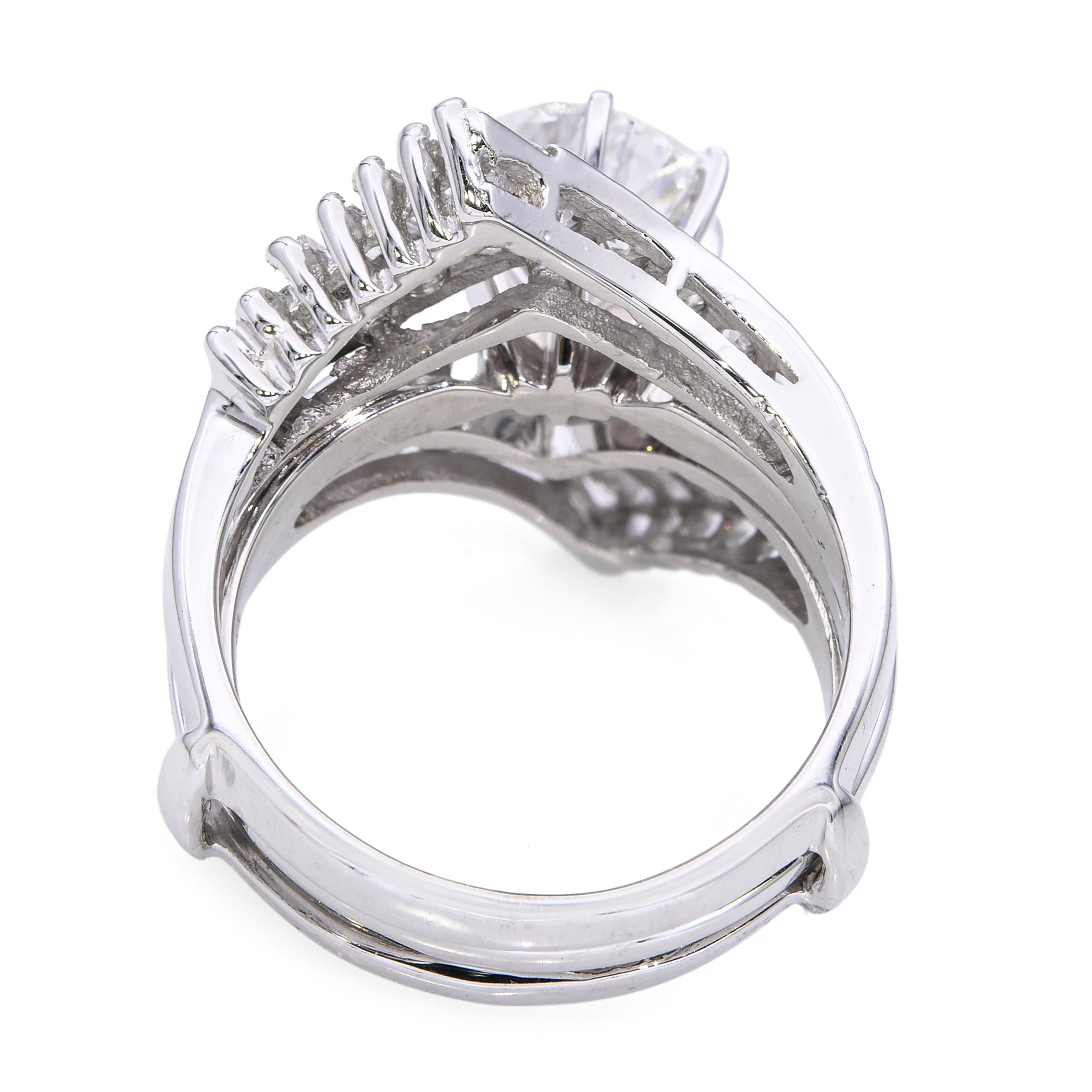 Vintage 14k White Gold 1.94tcw Diamond Ring With Jacket
