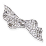 Antique Platinum 2.65tcw Old Euro Cut Diamond Bow Brooch