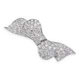 Antique Platinum 2.65tcw Old Euro Cut Diamond Bow Brooch