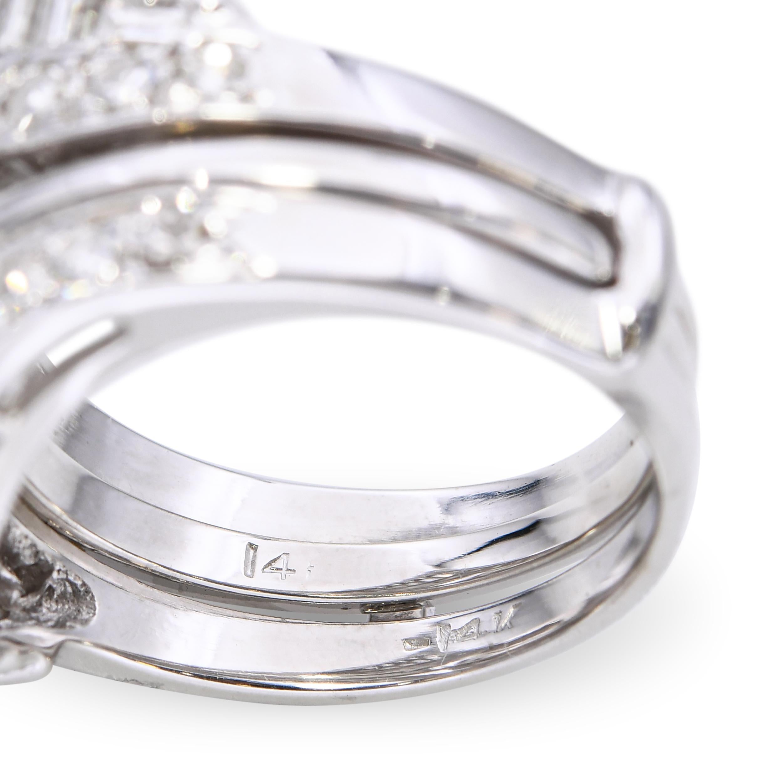 Vintage 14k White Gold 1.94tcw Diamond Ring With Jacket