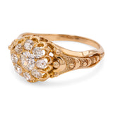 Antique 15k Yellow Gold 0.60ctw Old Mine Cut Diamond Ring