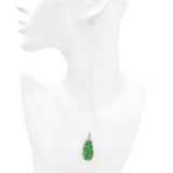 GIA 18K White Gold Carved Green Jadeite Monkey and Diamond Pendant